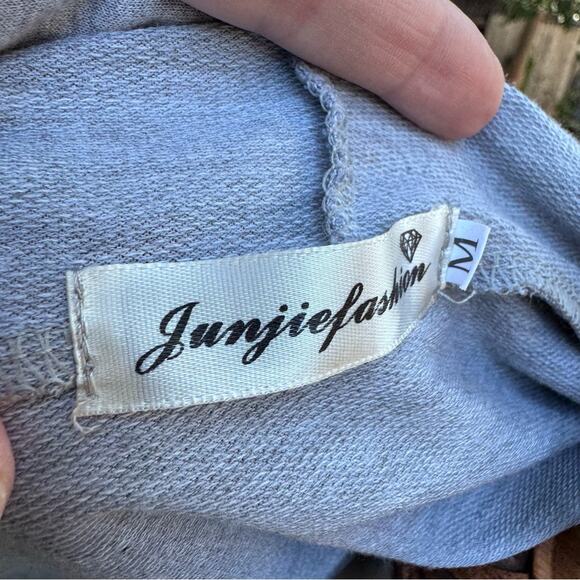 Junjie Fashion Grey Zip Up Lightweight Hoodie Women's Size M - Picture 6 of 6